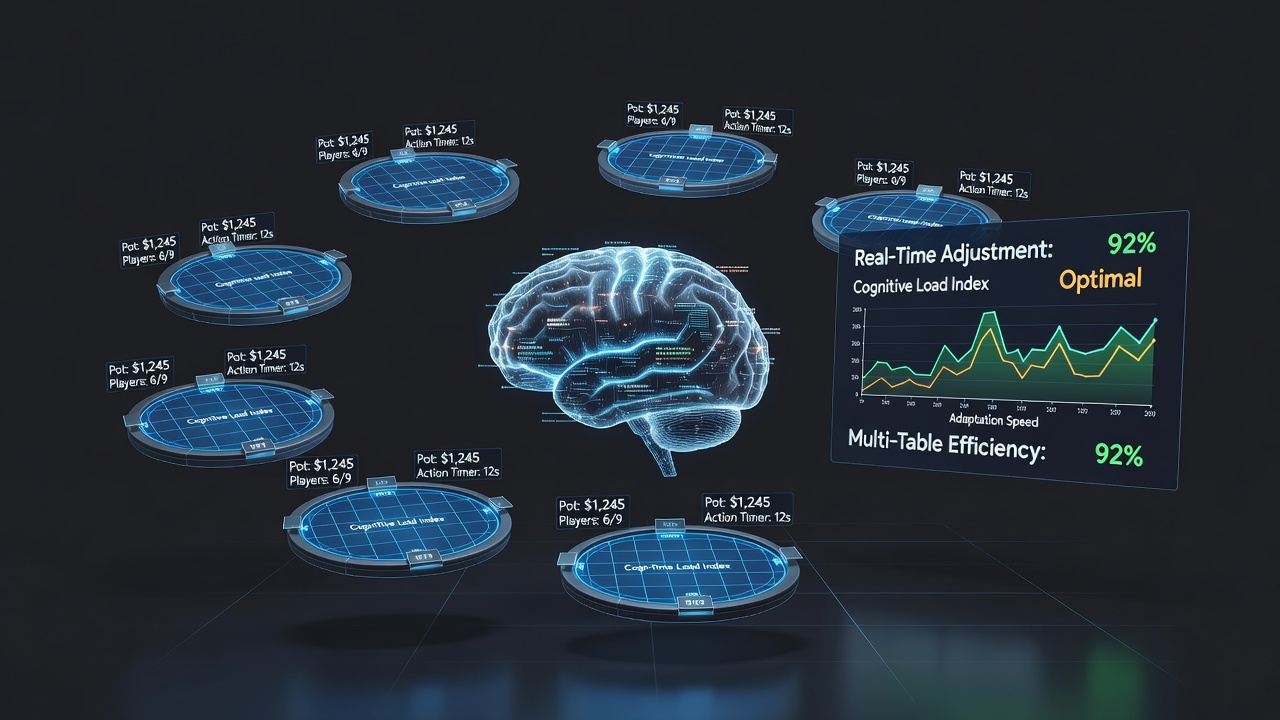Diagram van cognitieve belasting en adaptieve interface-elementen in multi-table software